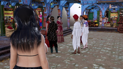 सेक्सी भारतीय देसी भाभी मीना को उसके ग्राहकों ने चोदा