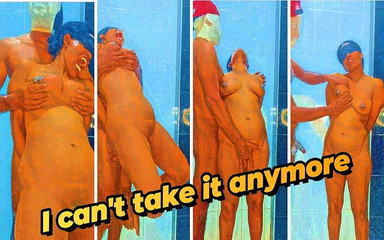 नए कार्टून प्रभाव के साथ बस एक सुपर हॉट चेहरे पर थप्पड़ और स्तन की सजा