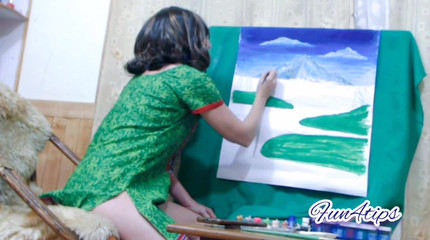 सेक्सी कलाकार कैमरे पर लाइव