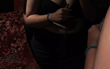 काल्पनिक 3योग पति और पत्नी इसका आनंद ले रहे हैं