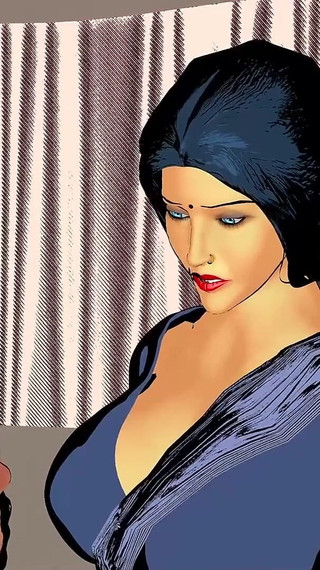 बड़े स्तन वाली फूहड़ विधवा सौतेली माँ