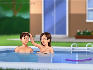 स्विमिंग पूल में मेरी सौतेली बहन जेनी को चोदना